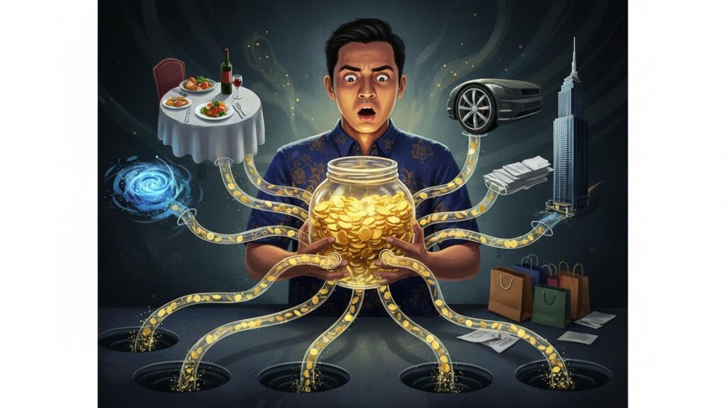 Misteri Gaji Naik Tapi Simpanan Kosong. Ke Mana Duit Lari? 2 kebocoran simpanan licin